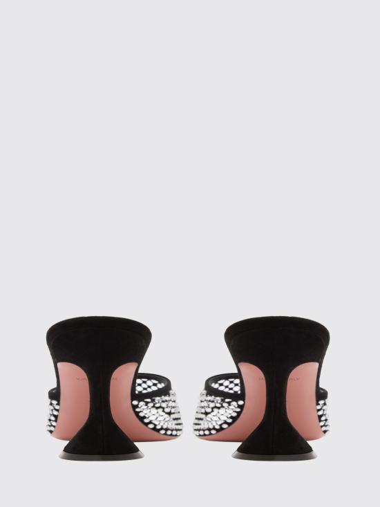 26SS 아미나 무아디 힐/펌프스 LUPITACRYSTALNETSLIPPER70 BLACKWHITE Black - AMINA MUADDI