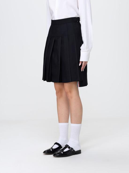 26SS 톰브라운 슈퍼 120'S 트윌 플리츠 스커트 FGCA37B00626 001 Black - THOM BROWNE