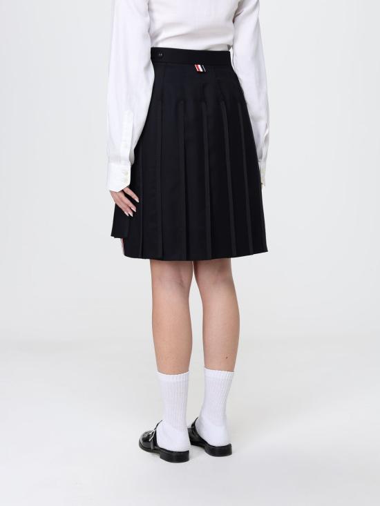 26SS 톰브라운 슈퍼 120'S 트윌 플리츠 스커트 FGCA37B00626 001 Black - THOM BROWNE