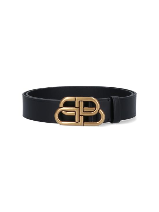 26FW 발렌시아가 가죽 벨트 570370 1CH04 1000 Black