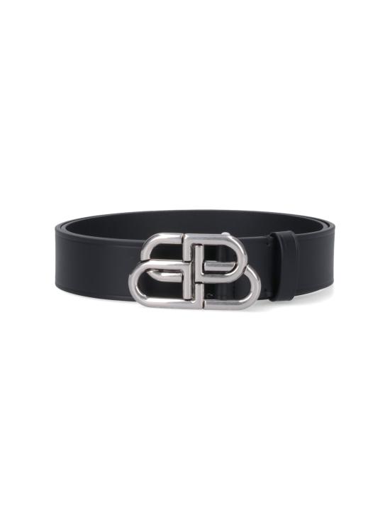 26FW 발렌시아가 가죽 벨트 570370 1CH0B 1000 Black