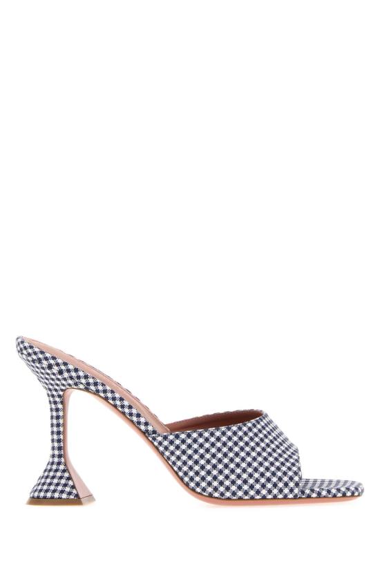 26SS 아미나 무아디 뮬/슬리퍼 LUPITASLIPPER95 BLUE WHITE Checked
