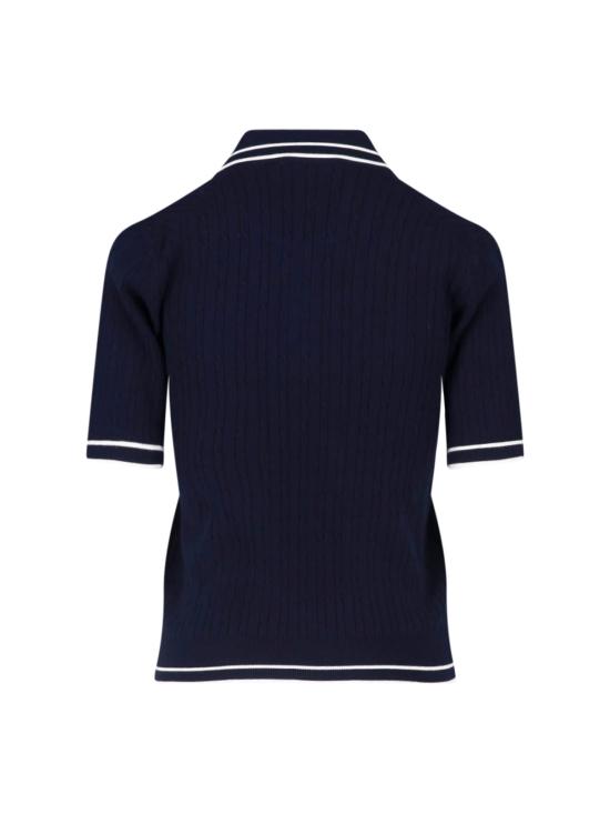 26SS 스포티앤리치 폴로 티셔츠 TO06875326BL107 DARK NAVY WHITE WHITE Blue - SPORTY & RICH