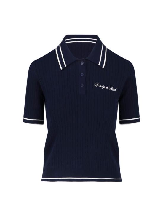 26SS 스포티앤리치 폴로 티셔츠 TO06875326BL107 DARK NAVY WHITE WHITE Blue