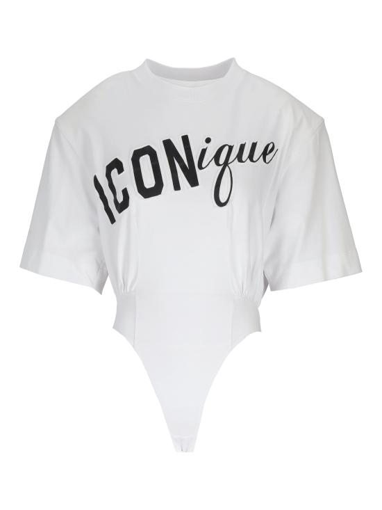26SS 디스퀘어드2 반팔 티셔츠 S73NA0088D20033 962 WHITE BLACK PRINT