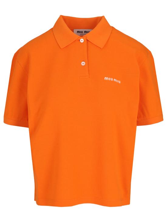 26FW 미우미우 폴로 티셔츠 MJN535SOOO14RW F0049 ARANCIO