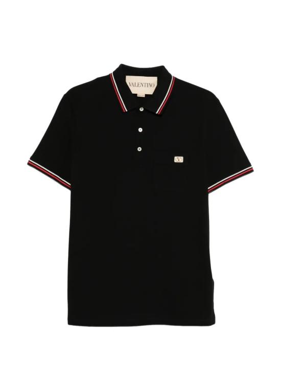 26SS 발렌티노 가라바니 폴로 티셔츠 8V3MH01K AQJ 0NO BLACK DOM