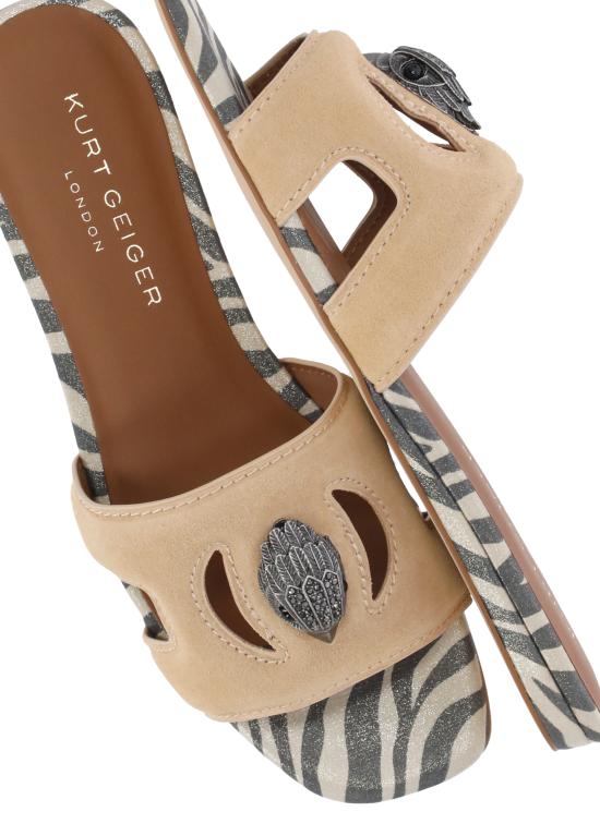 26SS 커트가이거 뮬/슬리퍼 5612036209 EAGLE CUT OUT FLAT SDLTAN COMB Beige - KURT GEIGER