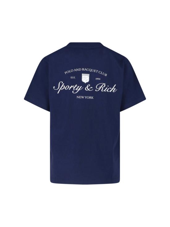 26SS 스포티앤리치 반팔 티셔츠 TO11975325BL106 DARK NAVY WHITE Blue - SPORTY & RICH