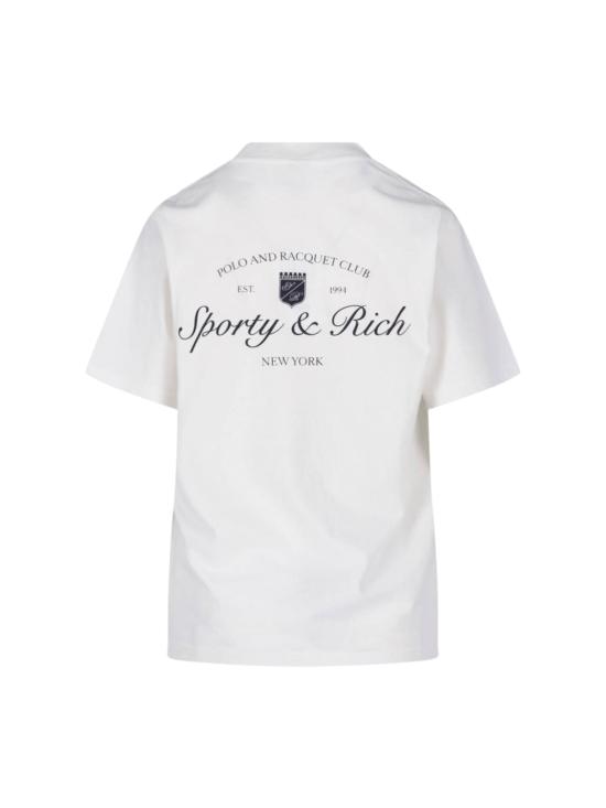 26SS 스포티앤리치 반팔 티셔츠 TO11975325WH01 WHITE NAVY White - SPORTY & RICH
