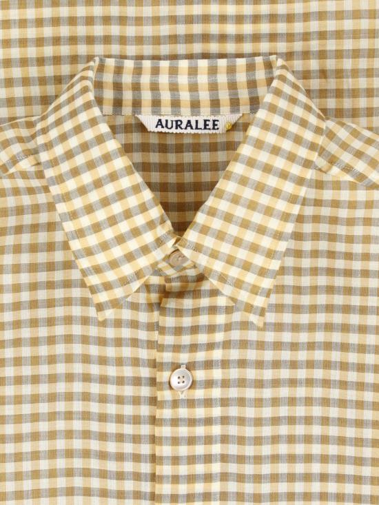 26FW 오라리 긴팔 셔츠 A26SS01GC MUSTARD GINGHAM CHECK Beige - AURALEE