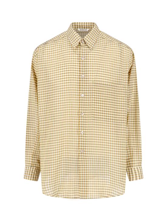 26FW 오라리 긴팔 셔츠 A26SS01GC MUSTARD GINGHAM CHECK Beige