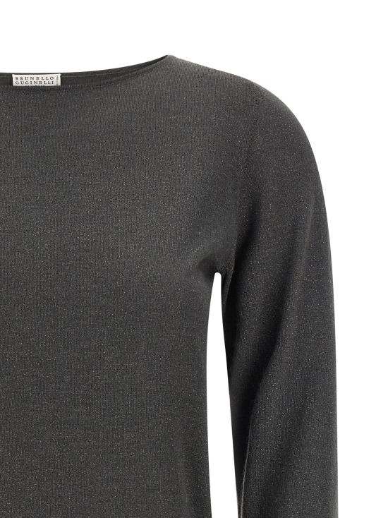 26FW 브루넬로 쿠치넬리 스파클링 캐시미어 실크 스웨터 M41800008C079 Gray - BRUNELLO CUCINELLI