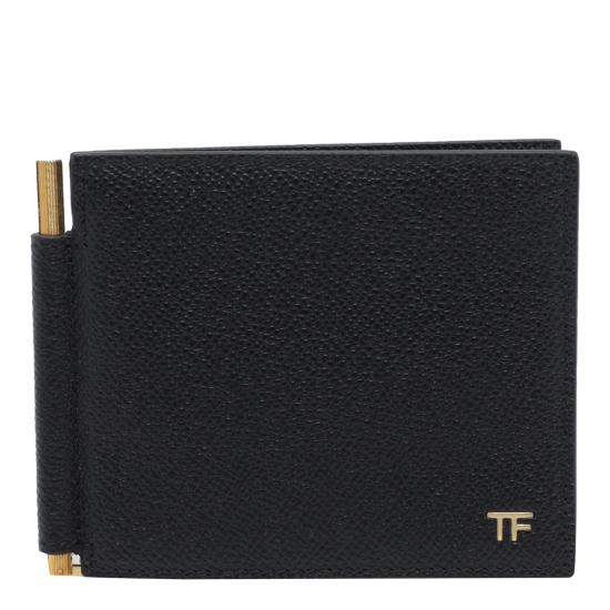 26FW 톰포드 스몰 그레인 레더 머니 클립 월렛 YM231 LCL081GNAA Black