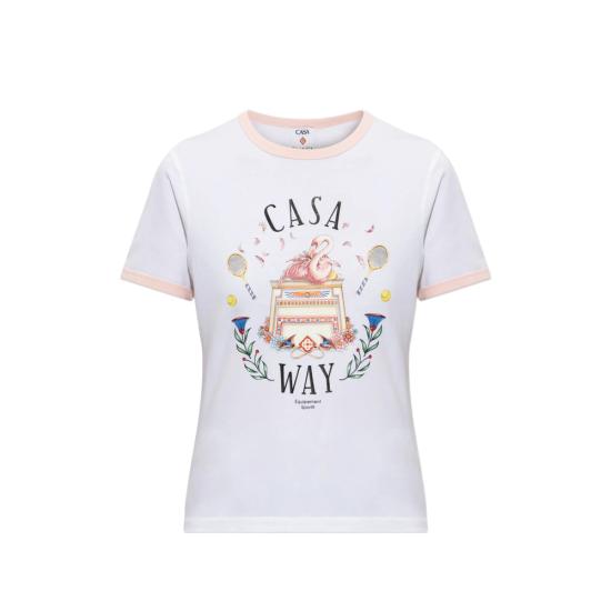26FW 카사블랑카 반팔 티셔츠 PF26 JTS 049 01 CASAW WHITE