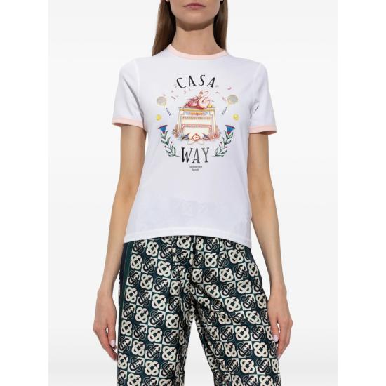 26FW 카사블랑카 반팔 티셔츠 PF26 JTS 049 01 CASAW WHITE - CASABLANCA