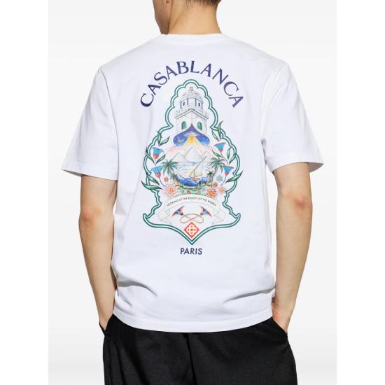 26FW 카사블랑카 반팔 티셔츠 PF26 JTS 001 01 HOTWH WHITE - CASABLANCA