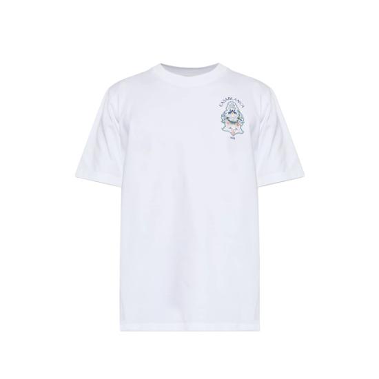 26FW 카사블랑카 반팔 티셔츠 PF26 JTS 001 01 HOTWH WHITE