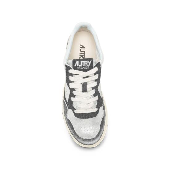 26FW 오트리 메달리스트 로우 레더 스니커즈 AULW YB04 SILVER BLACK - AUTRY