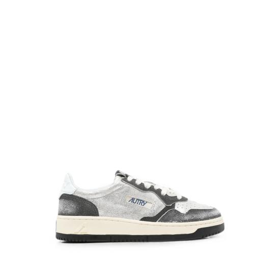 26FW 오트리 메달리스트 로우 레더 스니커즈 AULW YB04 SILVER BLACK