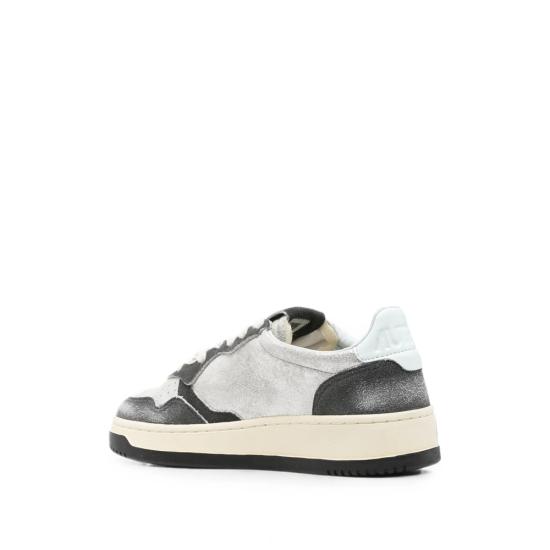 26FW 오트리 메달리스트 로우 레더 스니커즈 AULW YB04 SILVER BLACK - AUTRY