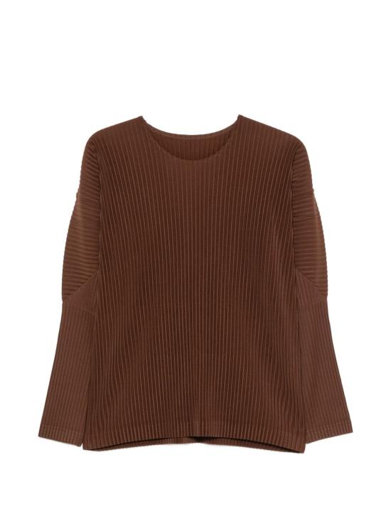 26SS 옴므 플리세 이세이 미야케 긴팔 티셔츠 HP66JK131 48 BROWN