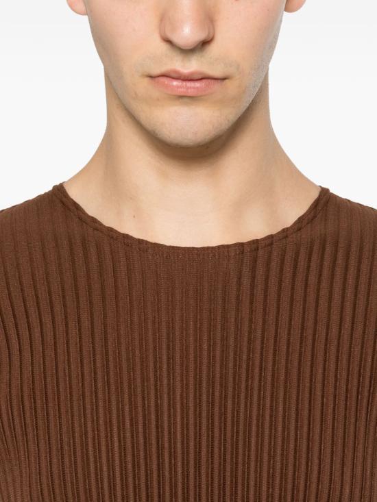 26SS 옴므 플리세 이세이 미야케 긴팔 티셔츠 HP66JK131 48 BROWN - HOMME PLISSE' ISSEY MIYAKE