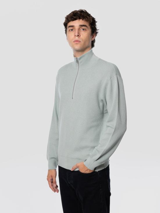 26FW 클로즈드 집업 니트 Cotone e Cashmare Acqua 소재의 Maglia Mezza 지퍼 - CLOSED