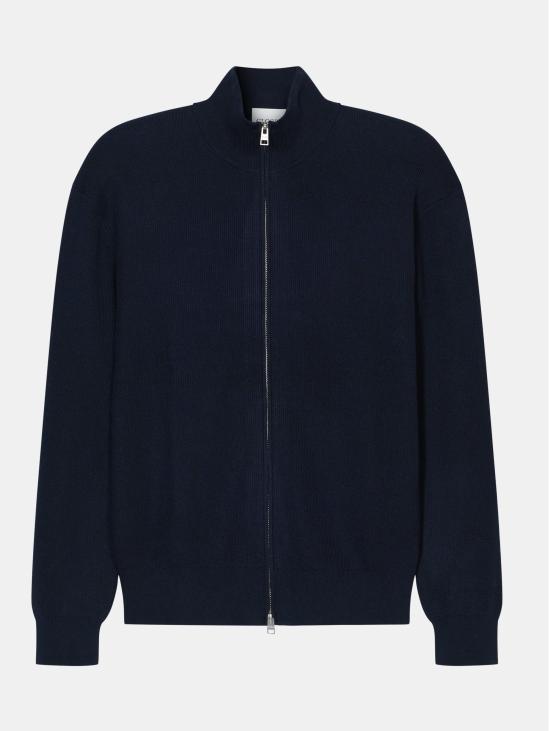 26FW 클로즈드 집업 니트 Misto Cotone e Cashmere Blu 소재의 카디건 - CLOSED