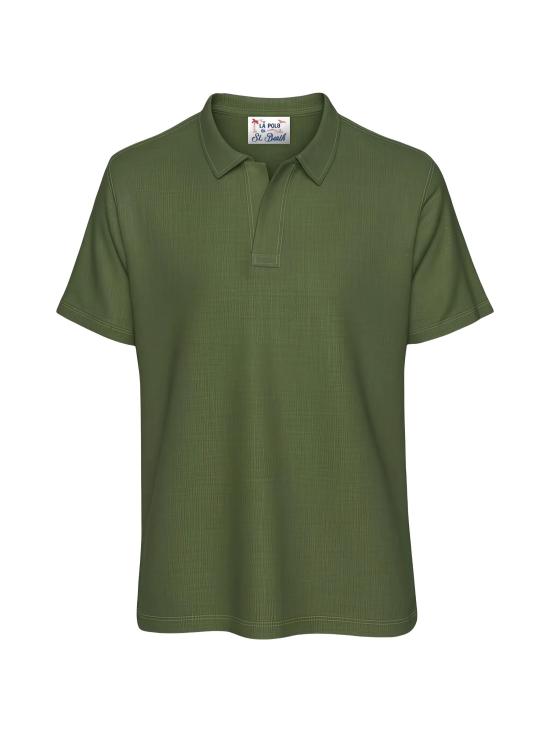 26SS 세인트바쓰 폴로 티셔츠 FRS000100144LFRASER LINEN 52 MILITARY
