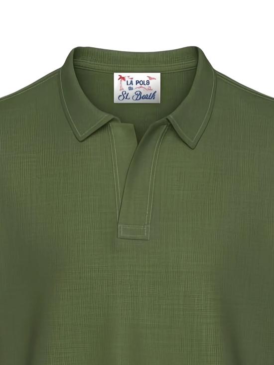 26SS 세인트바쓰 폴로 티셔츠 FRS000100144LFRASER LINEN 52 MILITARY - MC2 SAINT BARTH