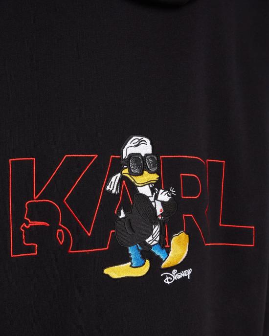 칼라거펠트 후드 티셔츠 705097 532930 990 black NERO - KARL LAGERFELD