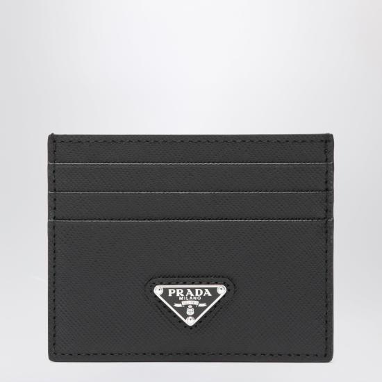 26FW 프라다 사피아노 트라이앵글 로고 카드 지갑 1MC025QHH Black