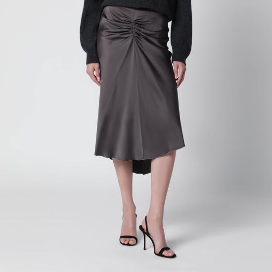 26FW 빅토리아 베컴 미디 스커트 1126WSK006985ASI Brown