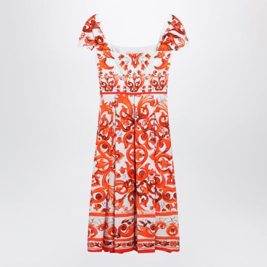 26FW 돌체앤가바나 미디 원피스 F6TVKTGDDRL Orange - DOLCE & GABBANA