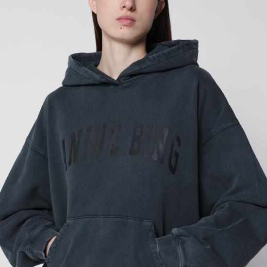 26FW 애니빙 후드 티셔츠 S 08 5185CO Black - ANINE BING