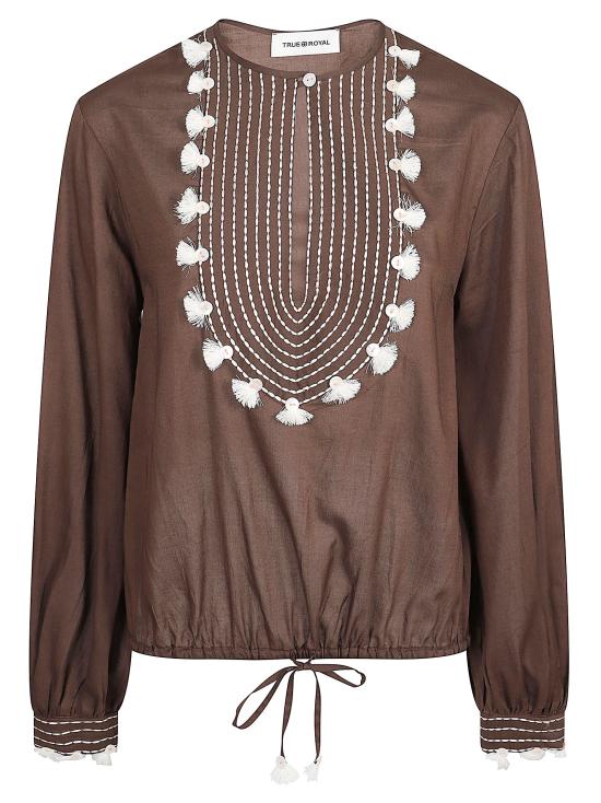 26SS 트루 로얄 블라우스 TRT188 TR G04 006 Chocolate brown
