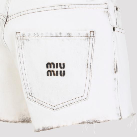 26SS 미우미우 데님 숏팬츠 GWP602SOOO183T F0009 WHITE - MIU MIU