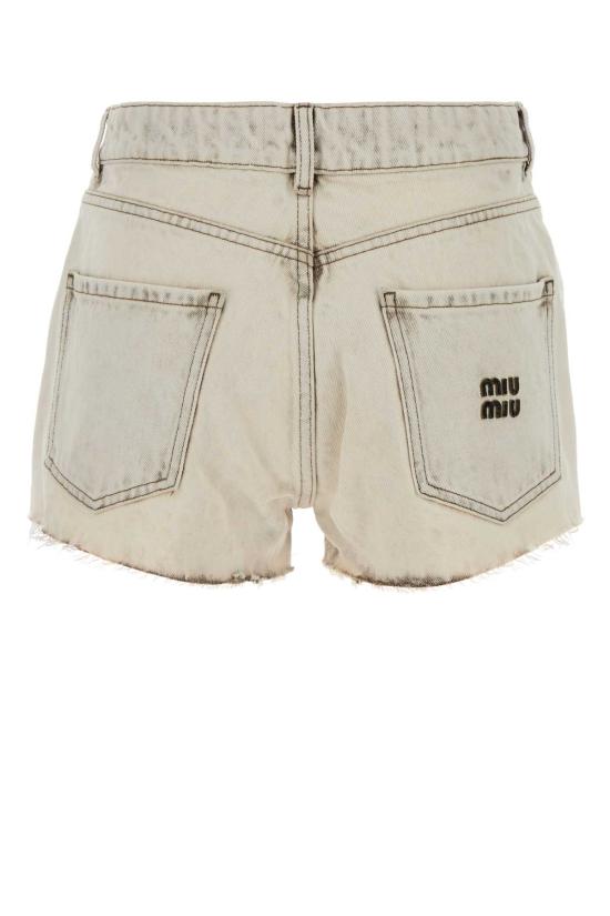 26SS 미우미우 데님 숏팬츠 GWP602SOOO183T F0009 WHITE - MIU MIU