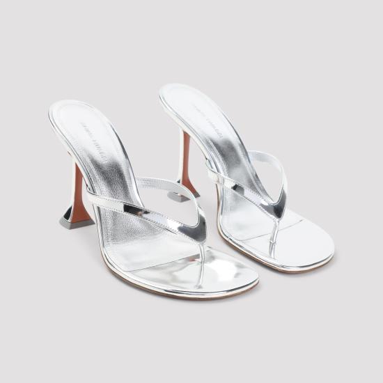 26FW 아미나 무아디 뮬/슬리퍼 17S366190JUL SILVER METALLIC - AMINA MUADDI