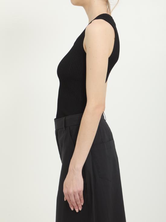 26FW 알라이아 반팔 티셔츠 AA9B0353K017A 995 BLACK - ALAIA