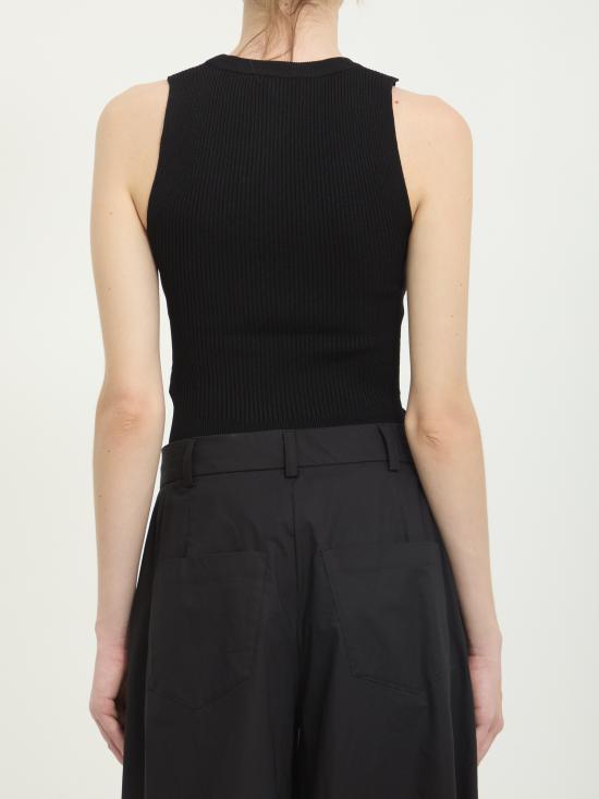26FW 알라이아 반팔 티셔츠 AA9B0353K017A 995 BLACK - ALAIA