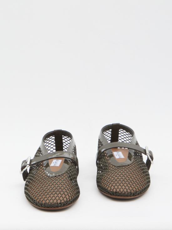 26FW 알라이아 피쉬넷 발레 플랫 AA3A029TK007 610 GREEN - ALAIA