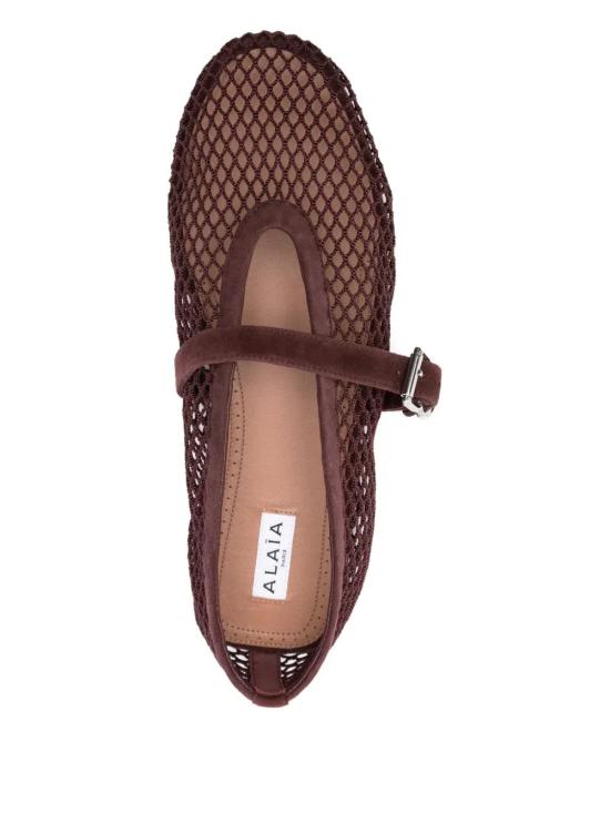 26FW 알라이아 피쉬넷 발레 플랫 AA3A029TK061 325 BORDEAUX - ALAIA