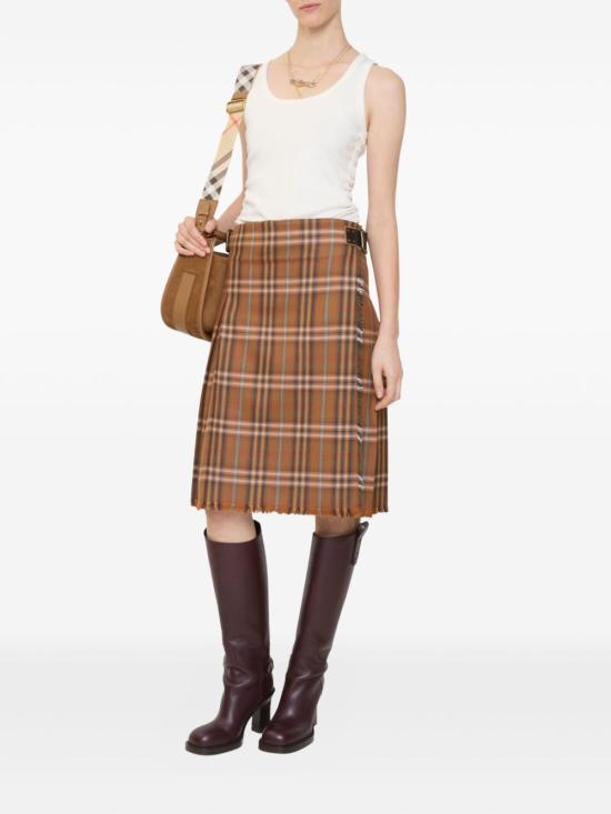 26SS 버버리 체크 울 킬트 8113987C4032 GINGER BROWN - BURBERRY