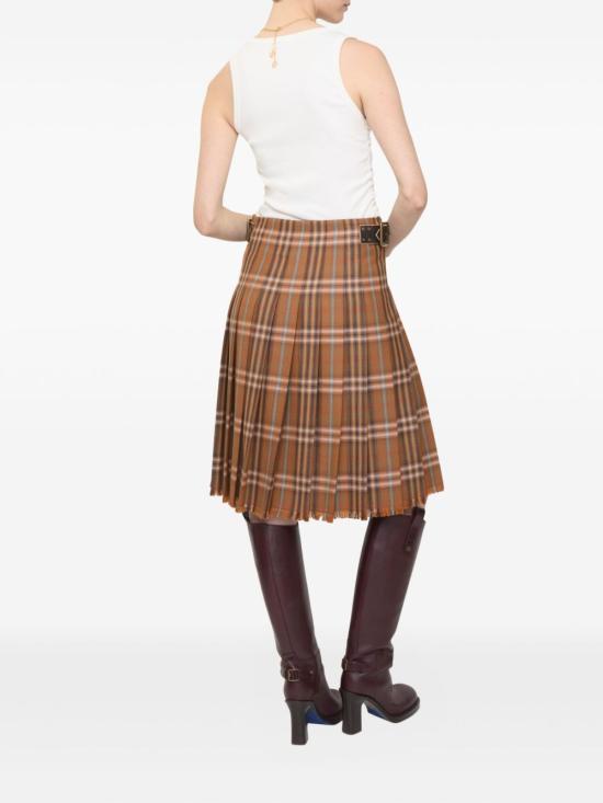 26SS 버버리 체크 울 킬트 8113987C4032 GINGER BROWN - BURBERRY