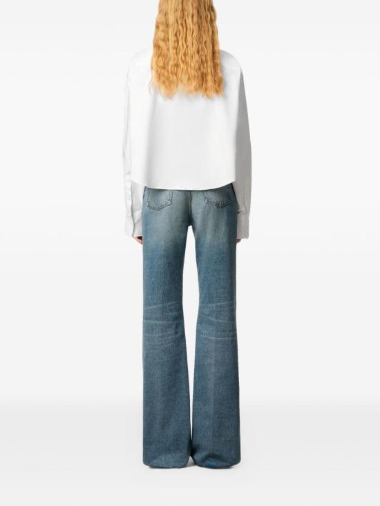26SS 아미 톤온톤 하트 로고 크롭 오버사이즈 셔츠 FSH770CO0031168 BLANC NATUREL - AMI