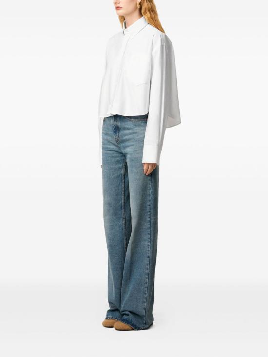 26SS 아미 톤온톤 하트 로고 크롭 오버사이즈 셔츠 FSH770CO0031168 BLANC NATUREL - AMI