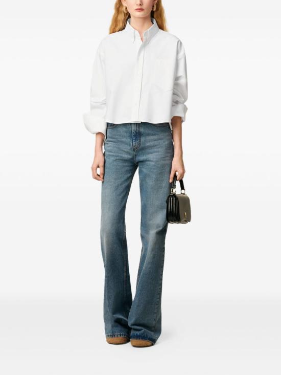 26SS 아미 톤온톤 하트 로고 크롭 오버사이즈 셔츠 FSH770CO0031168 BLANC NATUREL - AMI