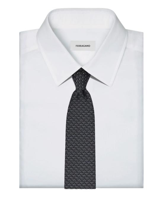 26SS 살바토레 페라가모 간치니 패턴 실크 타이 351355789252FBLUGRIGIO BLU GRIGIO - SALVATORE FERRAGAMO